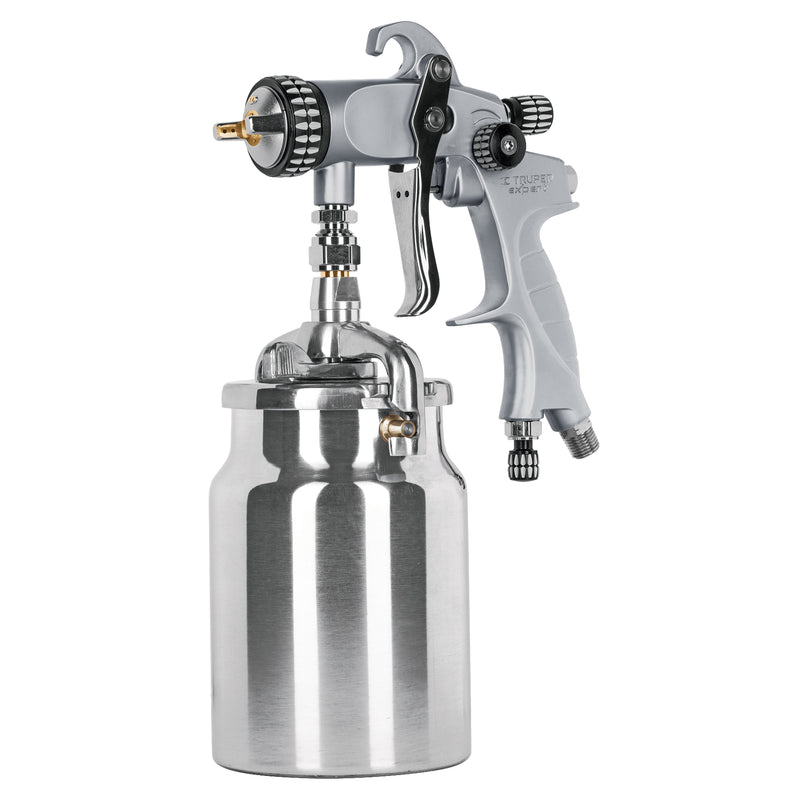 Pistola p/pintar succión HVLP,vaso alum,1.4 mm,Truper Expert