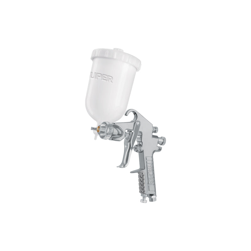 Pistola p/pintar gravedad LVMP, vaso plástico, boq 2.0 mm