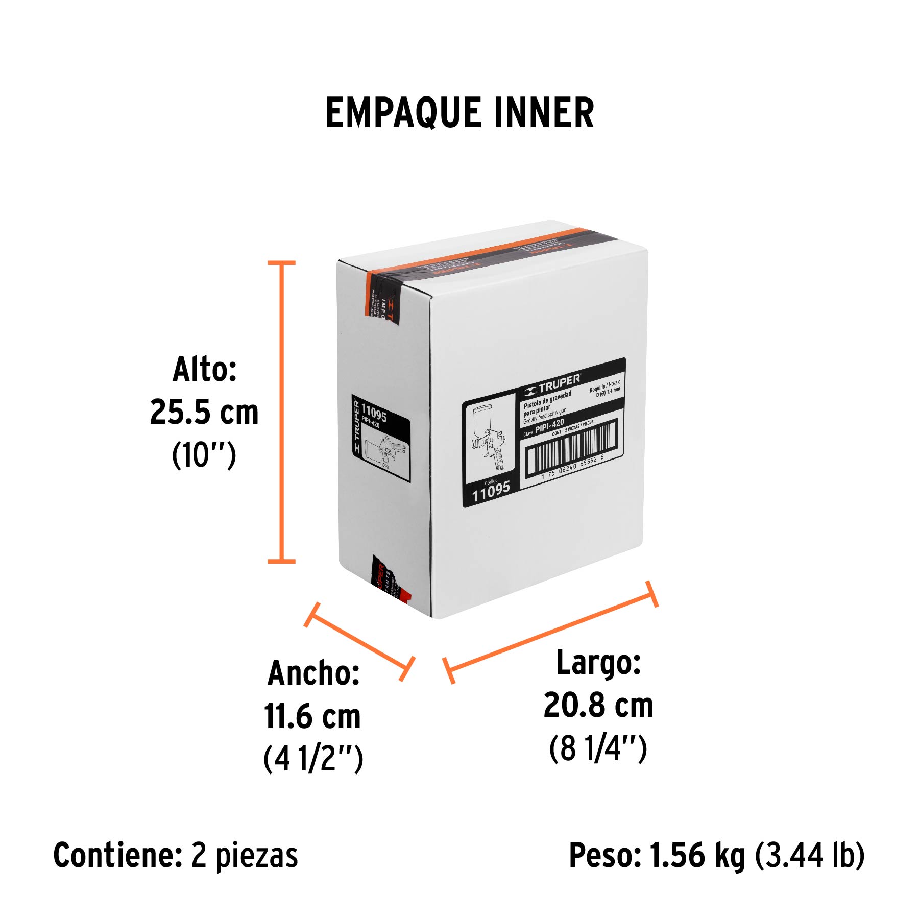 Pistola p/pintar gravedad LVMP,vaso aluminio, boquilla 1.4mm