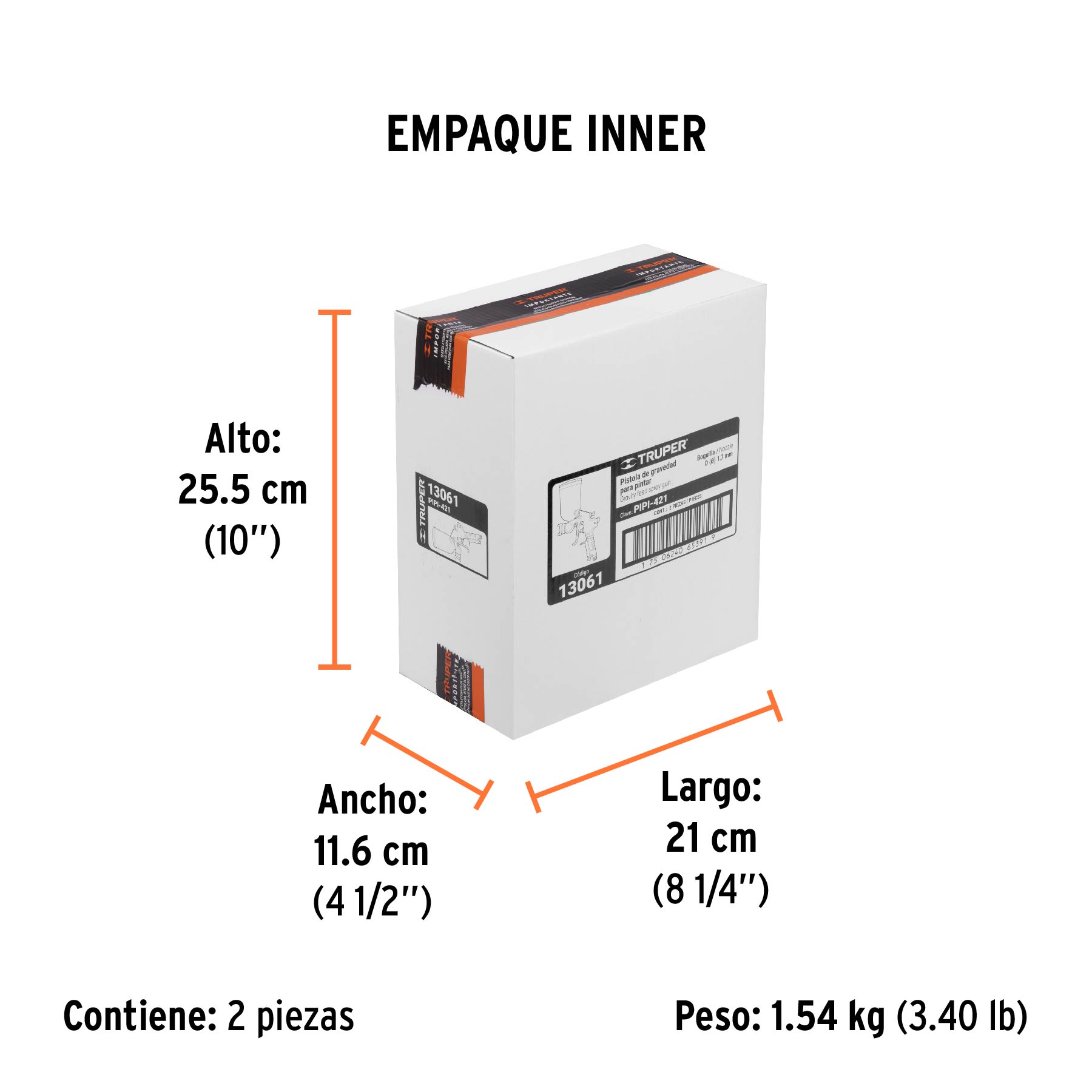 Pistola p/pintar gravedad LVMP,vaso aluminio, boquilla 1.7mm