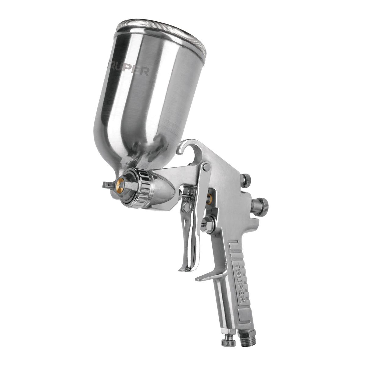 Pistola p/pintar gravedad LVMP,vaso aluminio, boquilla 2.0mm