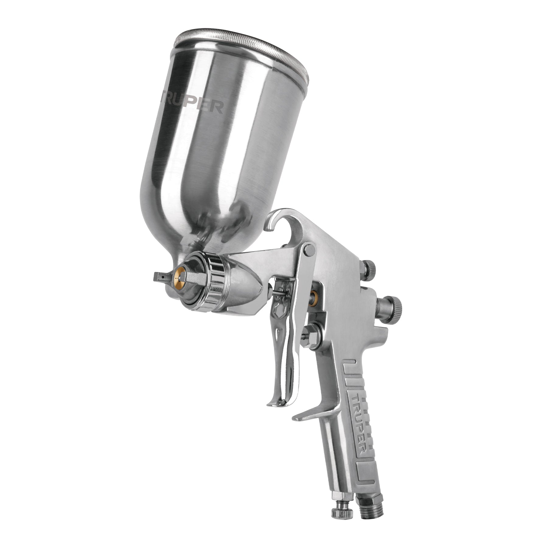 Pistola p/pintar gravedad LVMP,vaso aluminio, boquilla 2.0mm