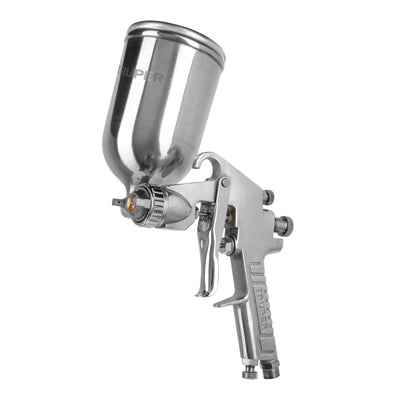Pistola p/pintar gravedad LVMP,vaso aluminio, boquilla 2.0mm