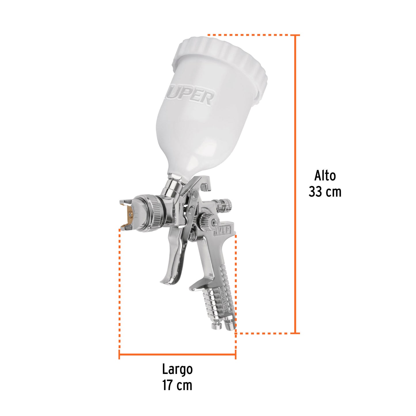Pistola p/pintar gravedad HVLP,vaso plástico, boquilla 2.0mm