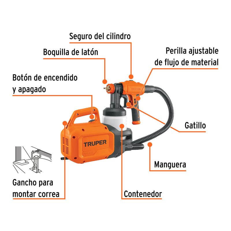 Pistola para pintar eléctrica, 445 W