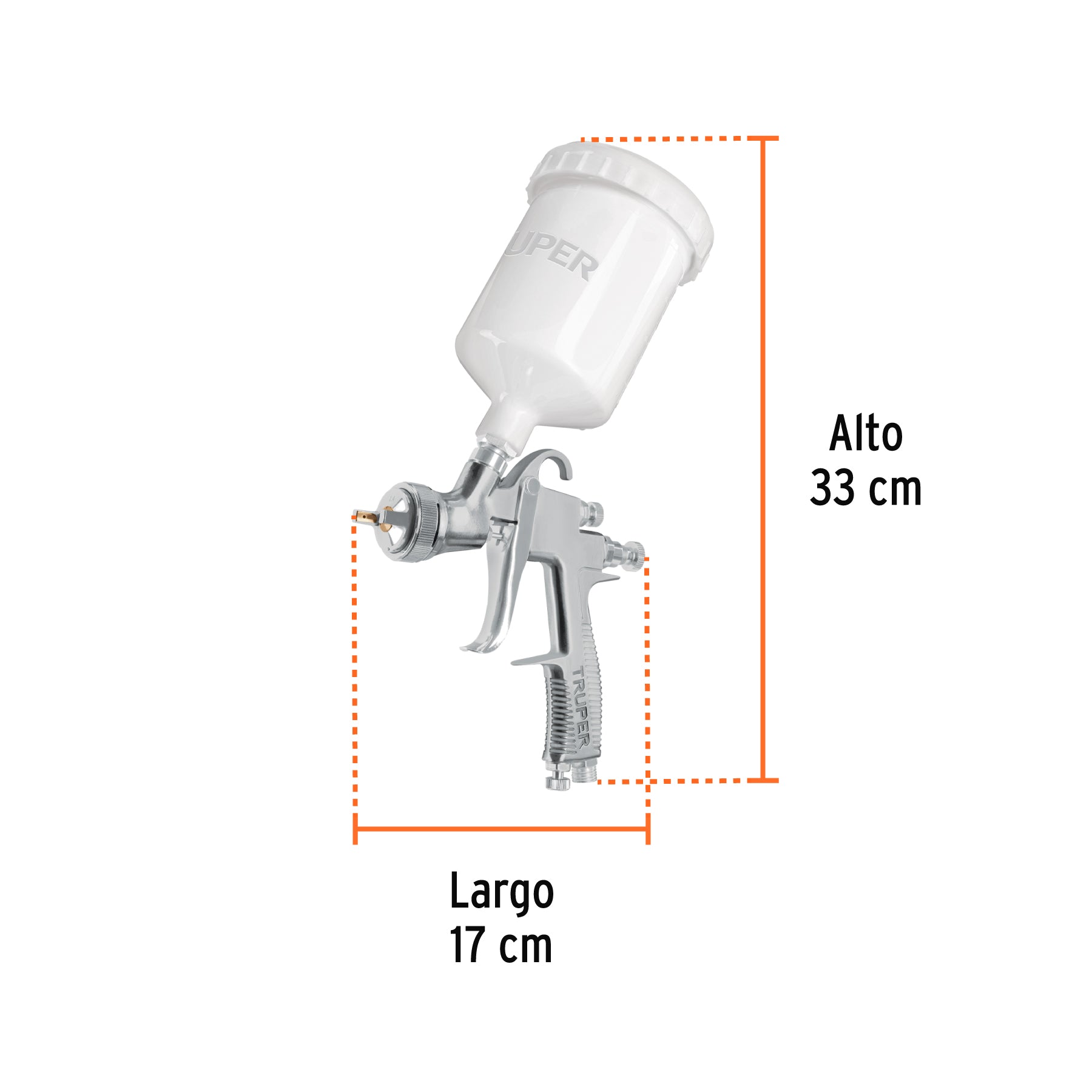 Pistola p/pintar, gravedad LVLP,vaso plástico,boquilla 1.4mm