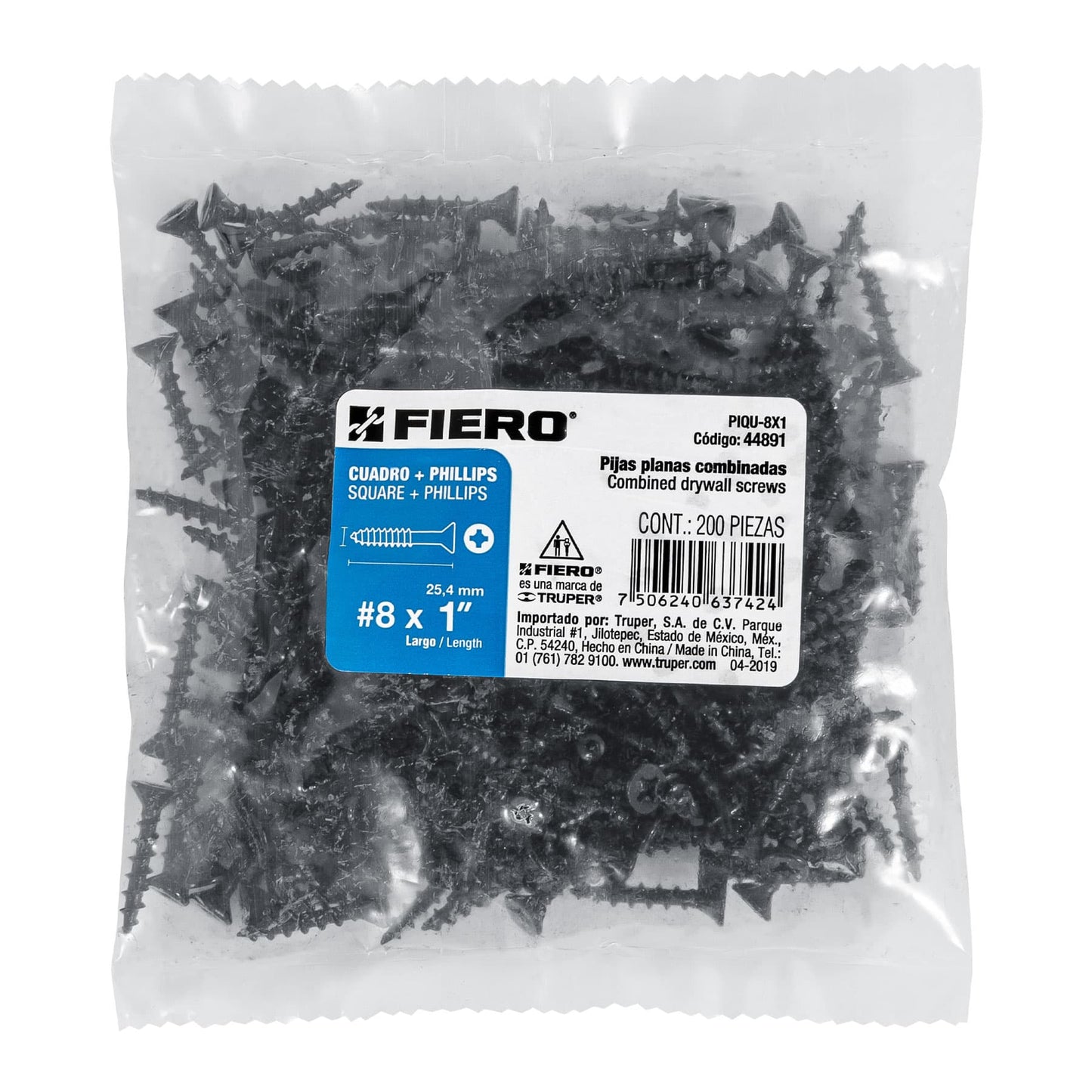 Pija tipo Quadrex, 8x1"