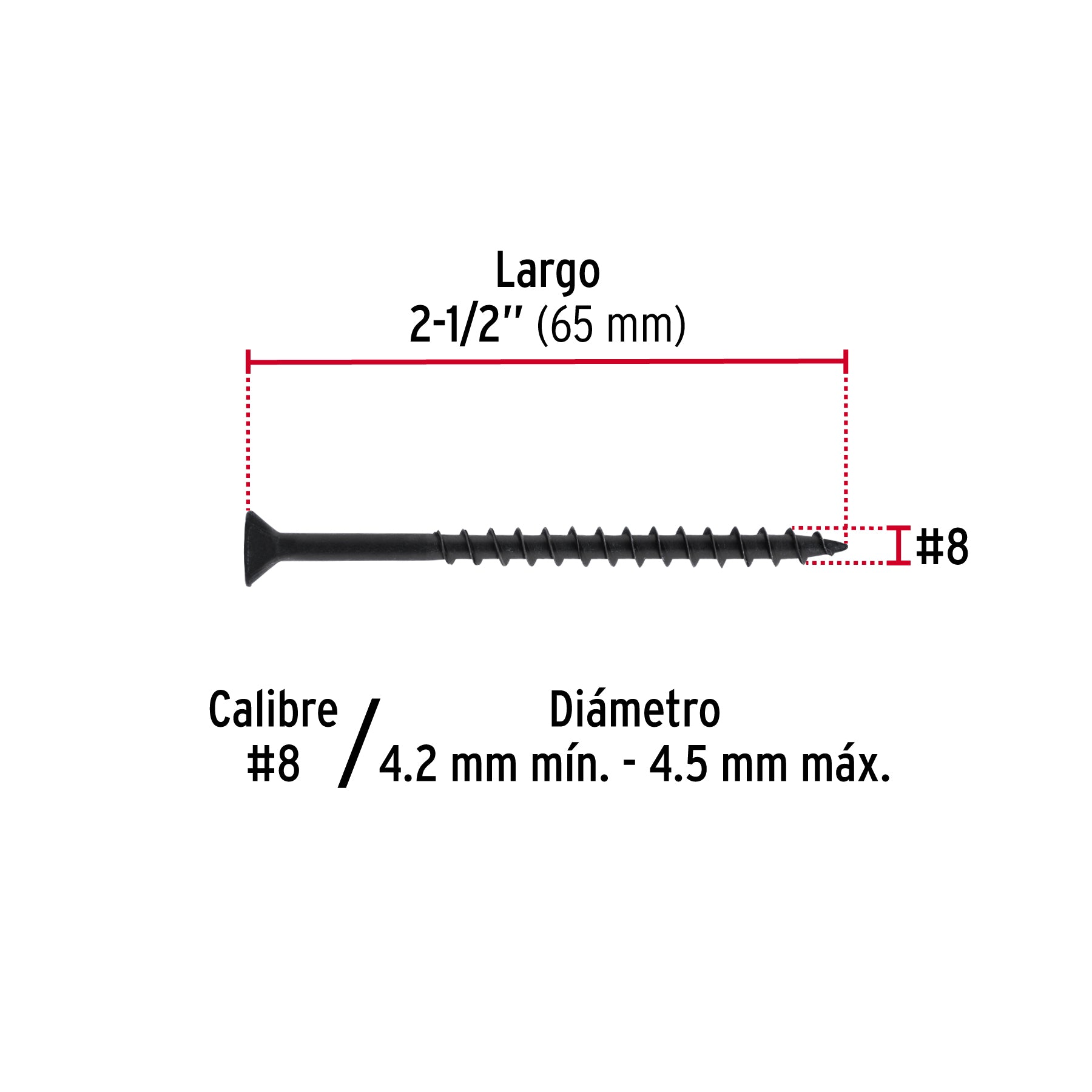 Pija tipo Quadrex, 8x2-1/2"