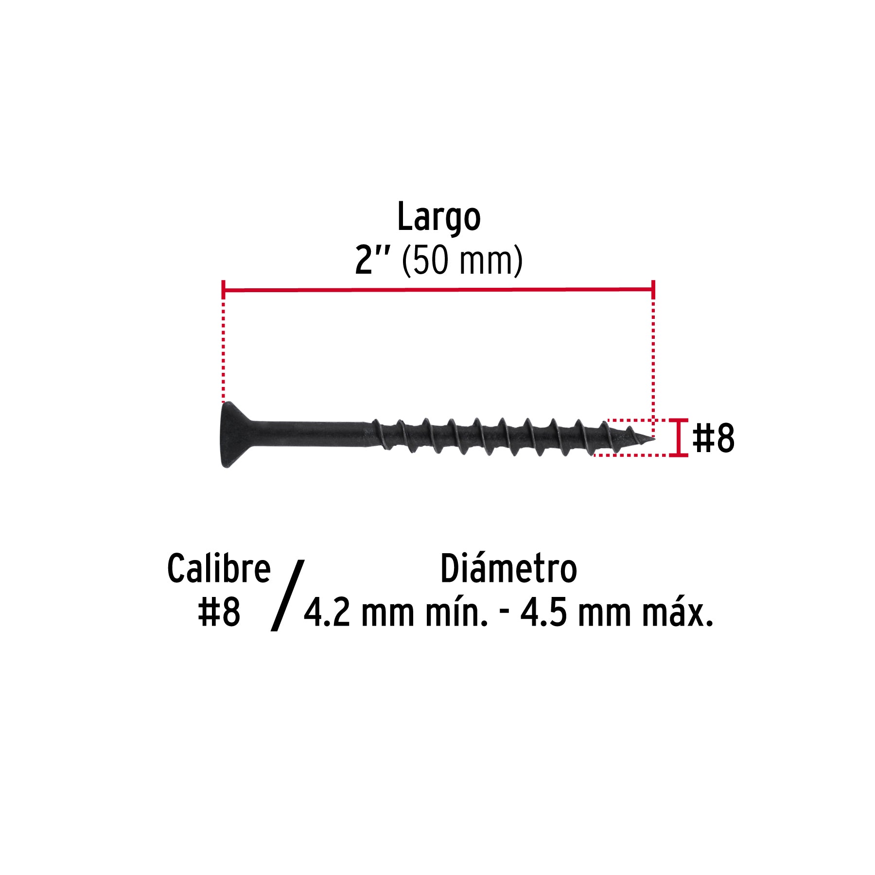 Pija tipo Quadrex, 8x2"