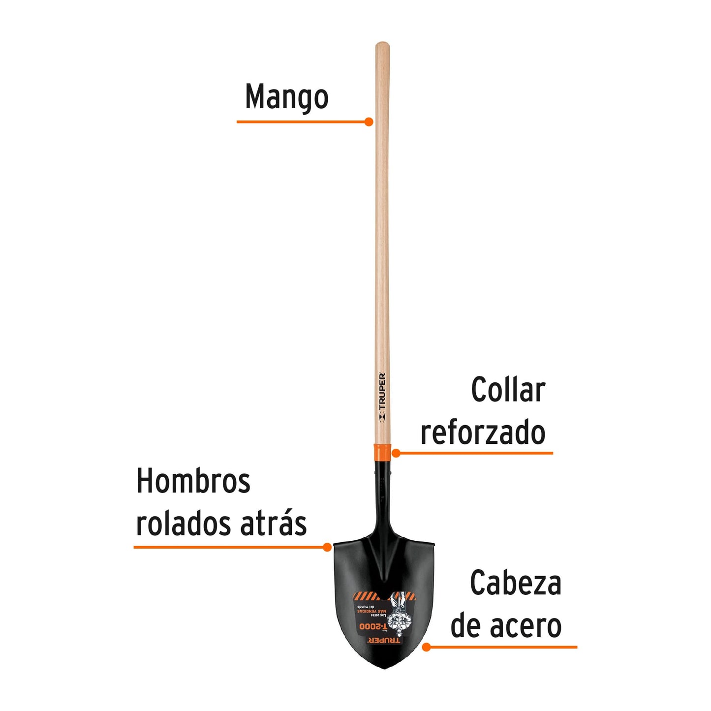 Pala t-2000 irrigación, mango largo