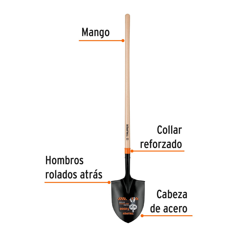 Pala t-2000 irrigación, mango largo