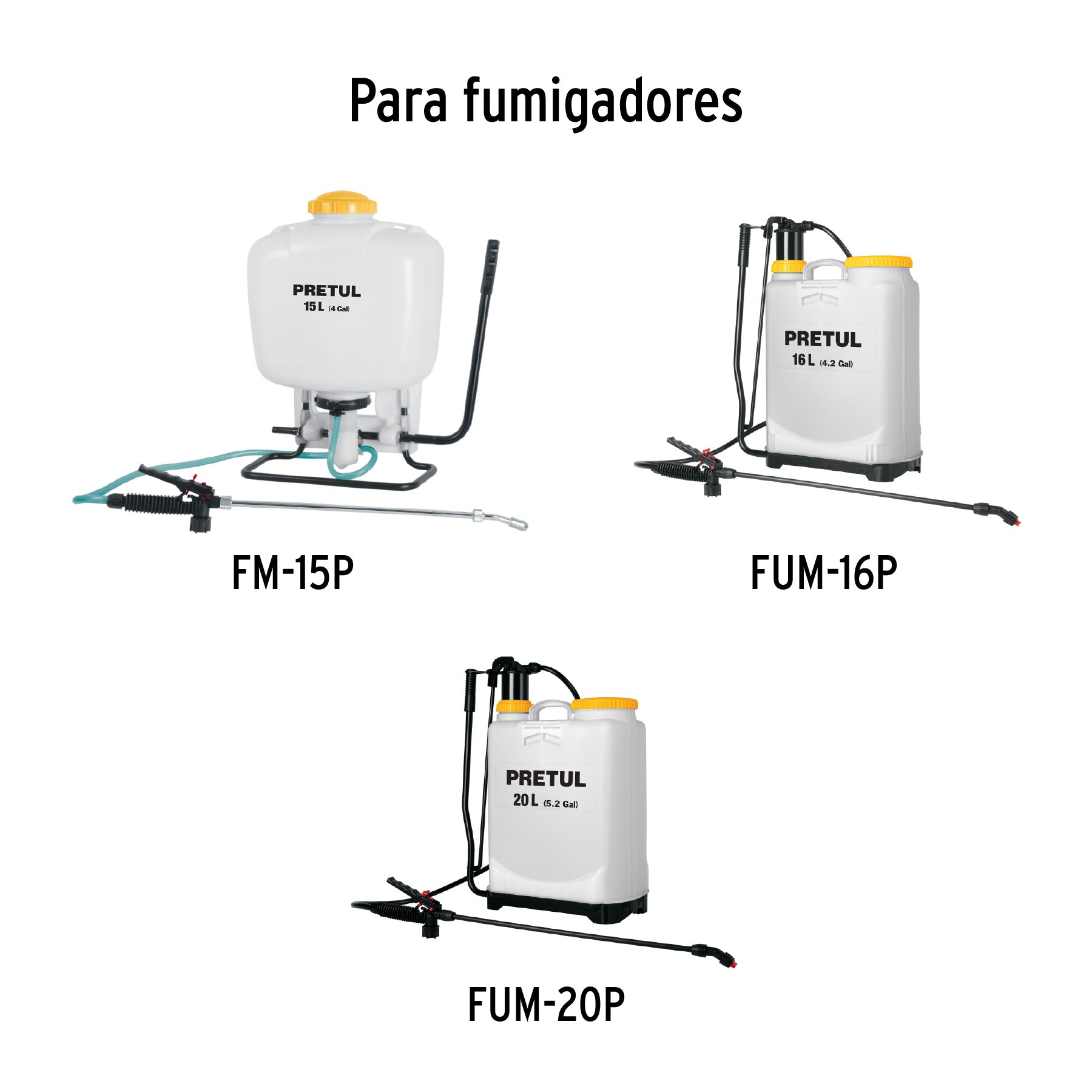 Pistola completa para fumigador 12,16 y 20L, Pretul