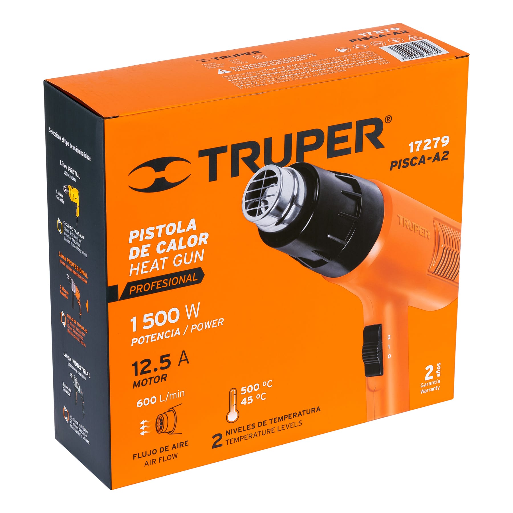 Pistola de calor profesional 1500 W