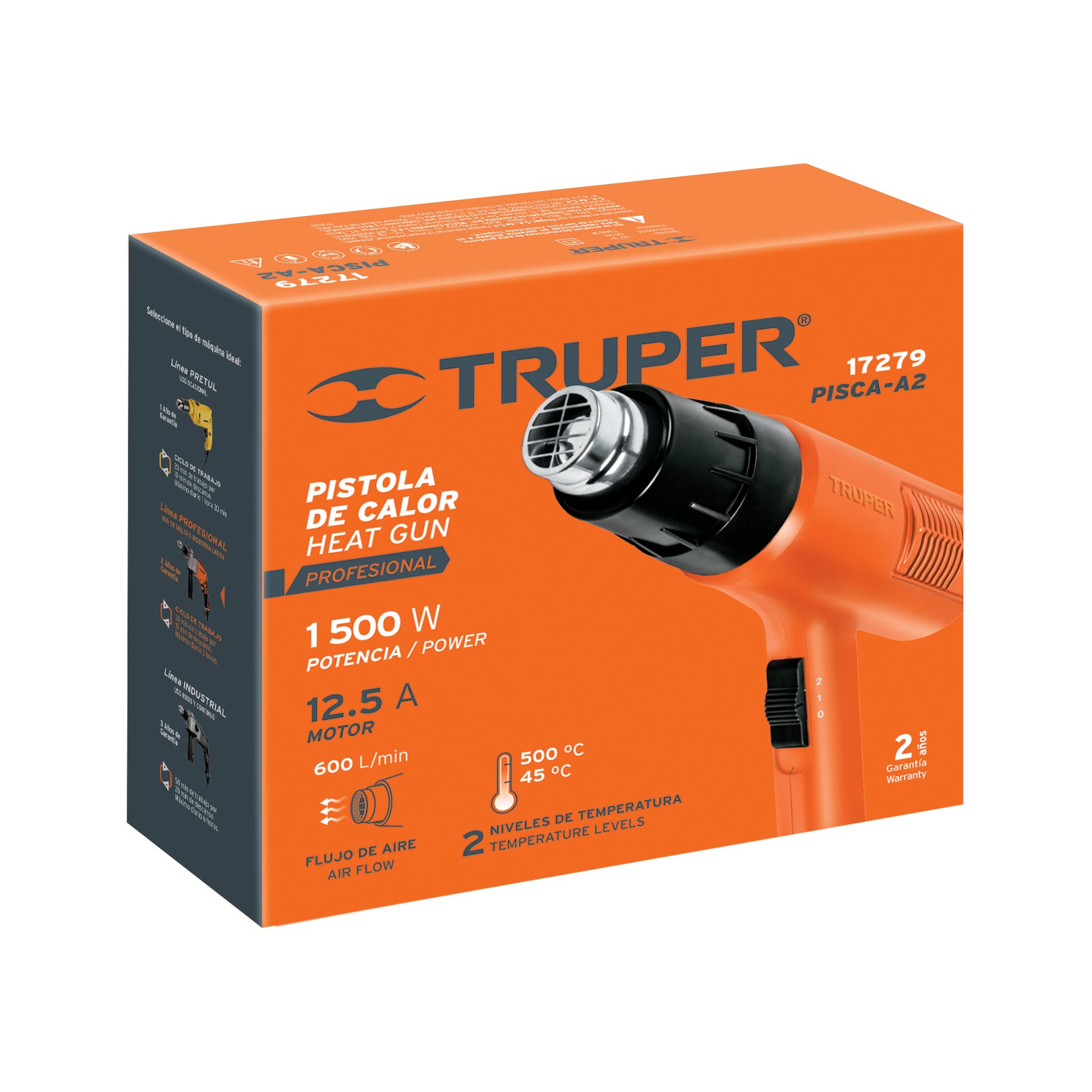 Pistola de calor profesional 1500 W