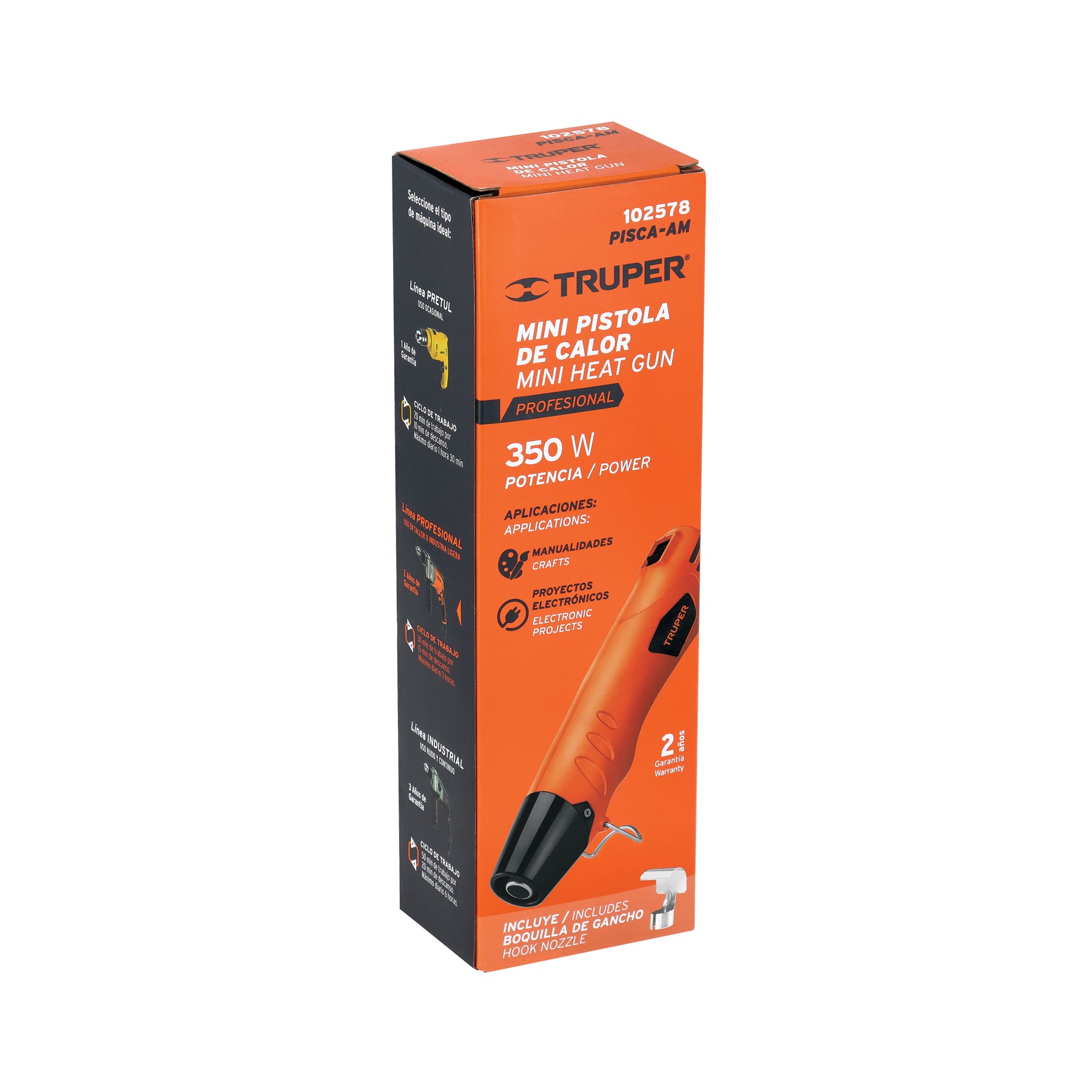 Mini pistola de calor 350 W, profesional, Truper