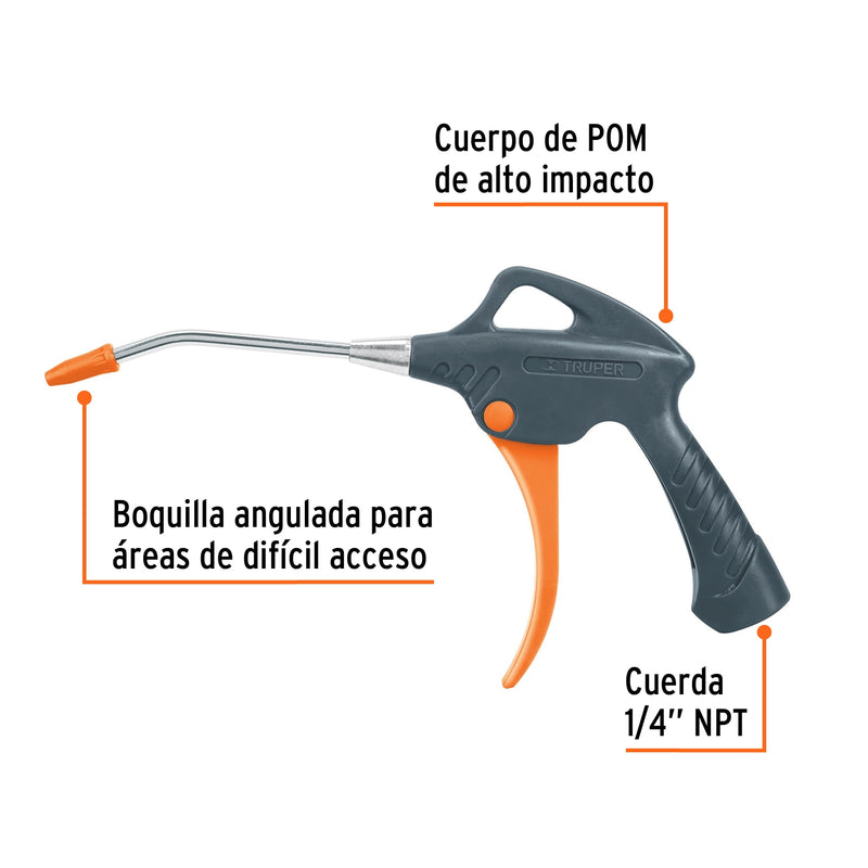 Pistola para sopletear, mango plástico, 6"