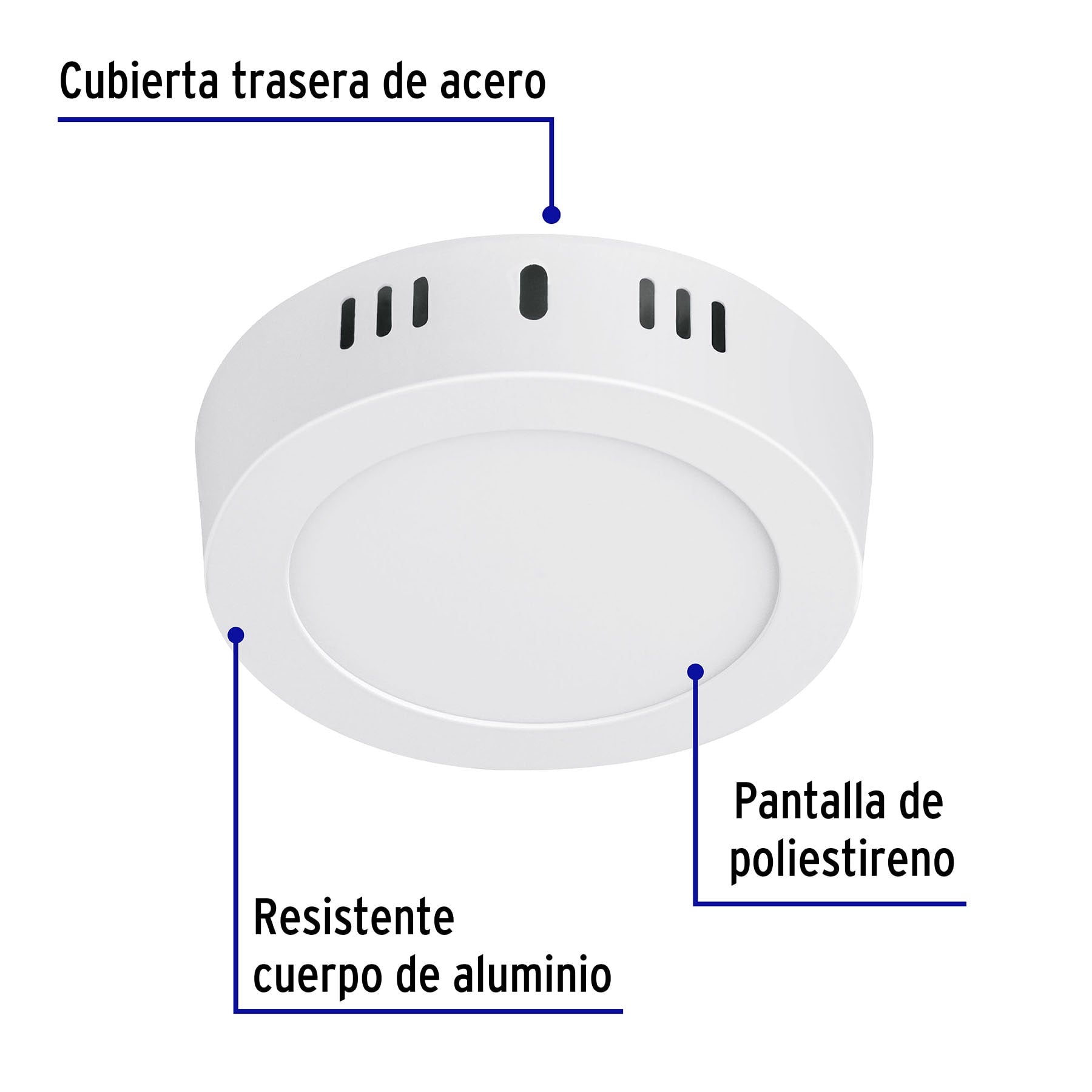 Plafón redondo, moderno, 6W, 6500K, LED, blanco