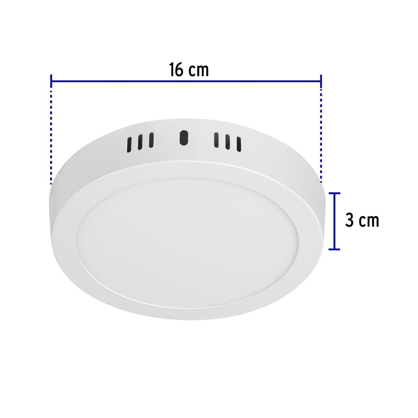 Plafón redondo, moderno, 12W, 6500K, LED, blanco