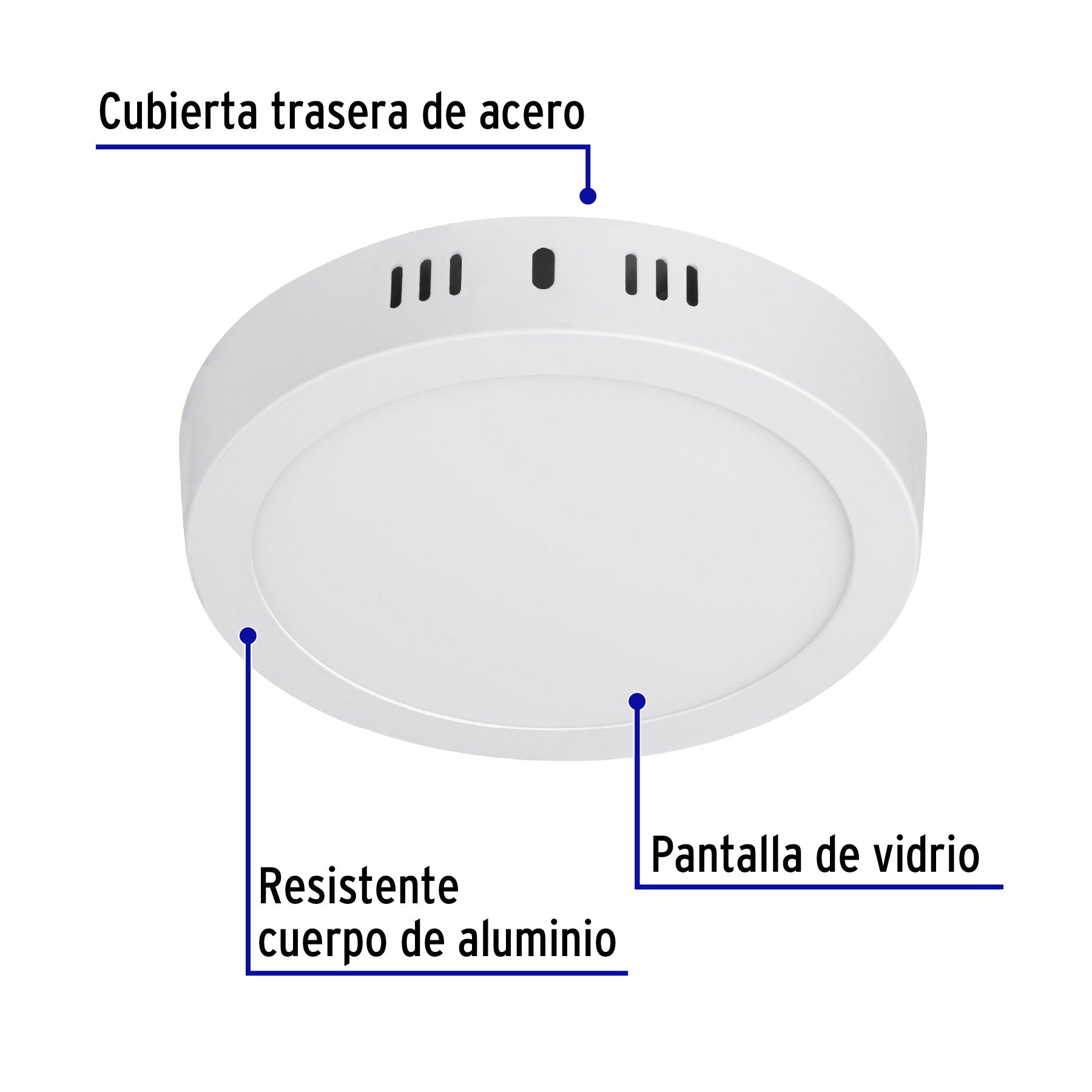 Plafón redondo, moderno, 12W, 6500K, LED, blanco