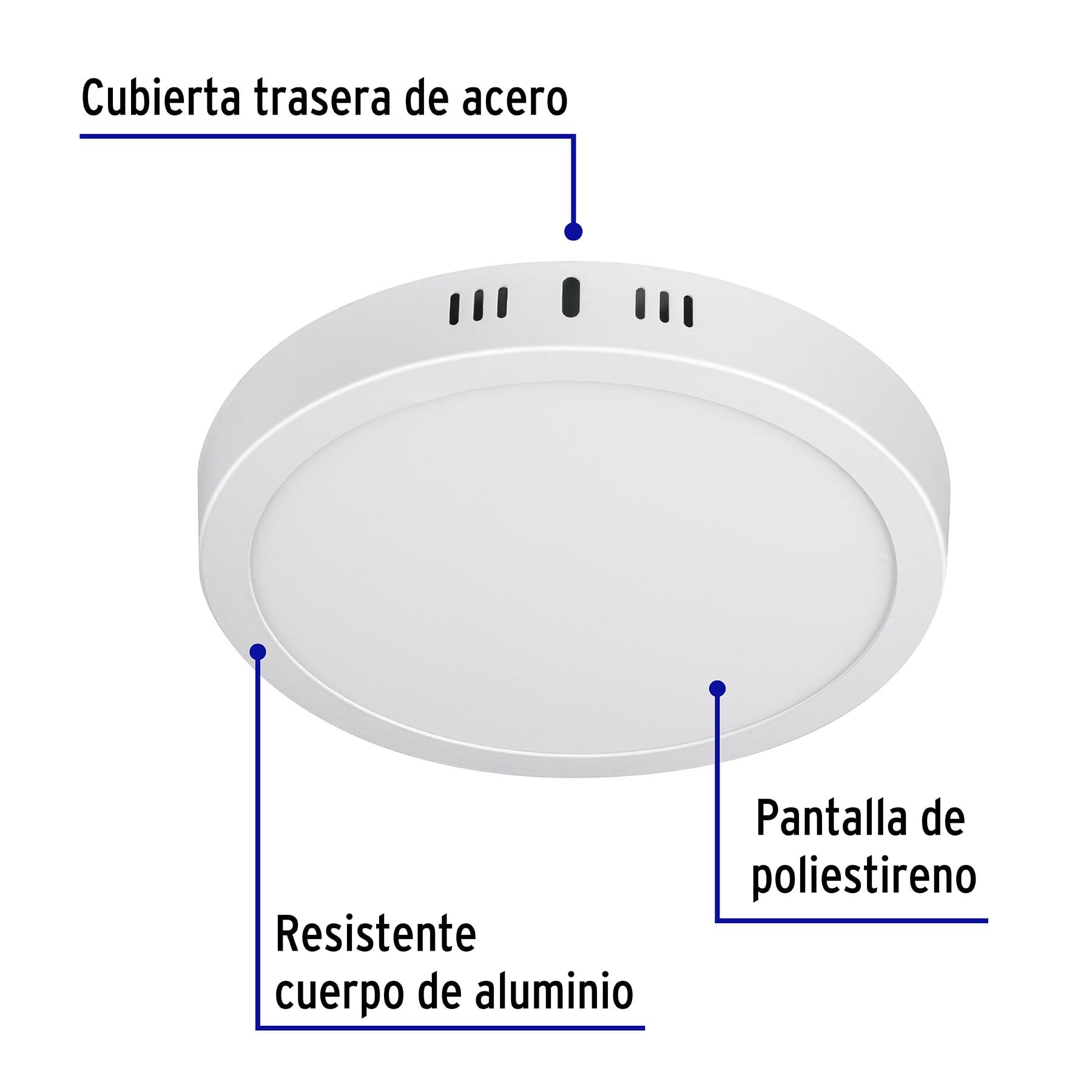 Plafón redondo, moderno, 18W, 6500K, LED, blanco