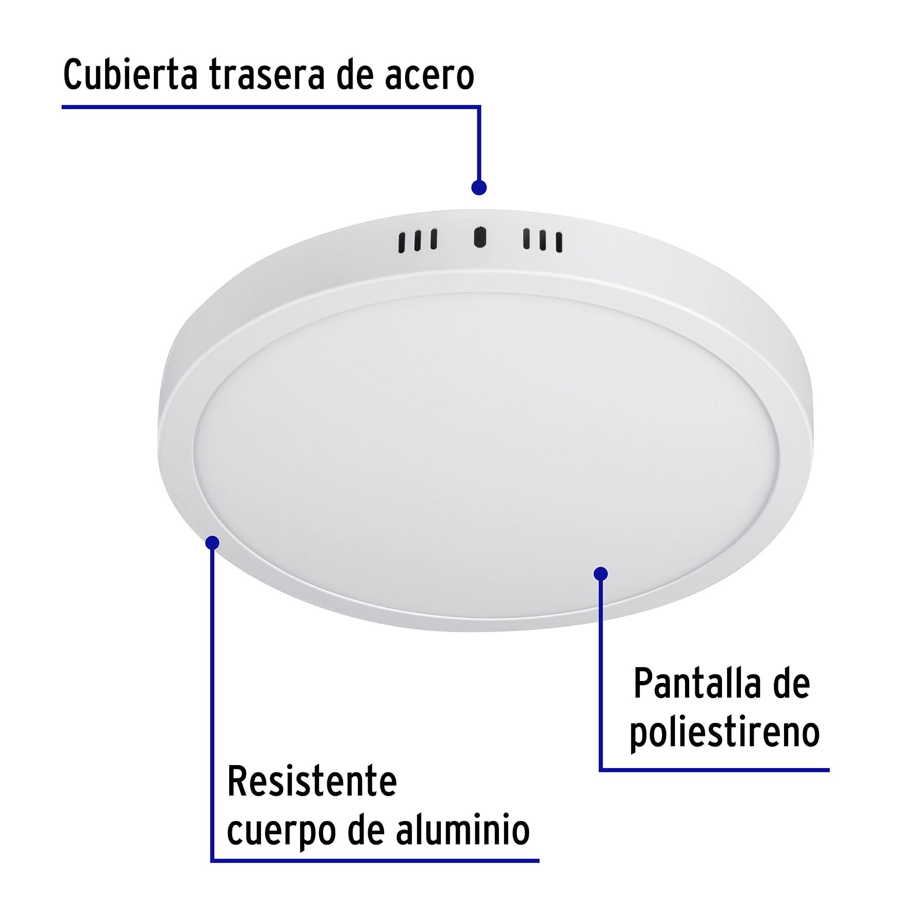 Plafón redondo, moderno, 24W, 6500K, LED, blanco