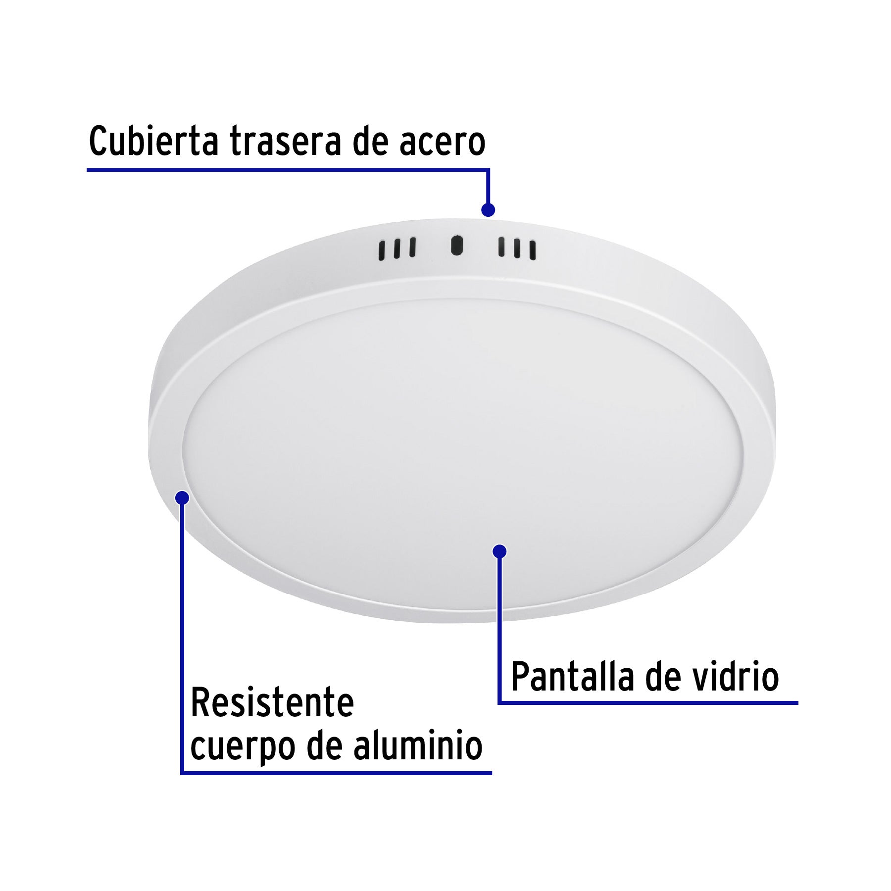 Plafón redondo, moderno, 24W, 6500K, LED, blanco