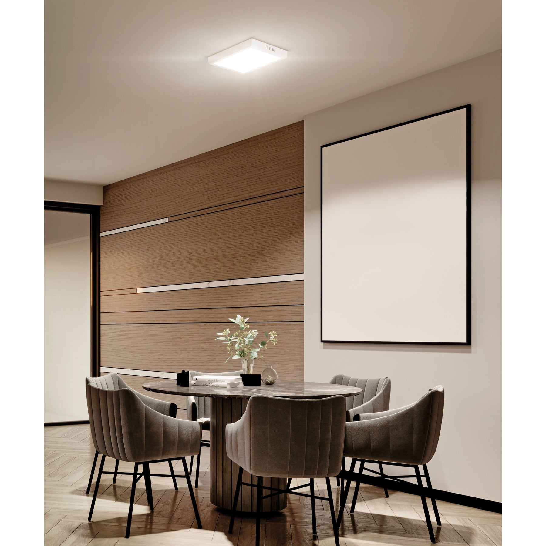 Plafón cuadrado, moderno, 24 W, 6500 K, LED, blanco