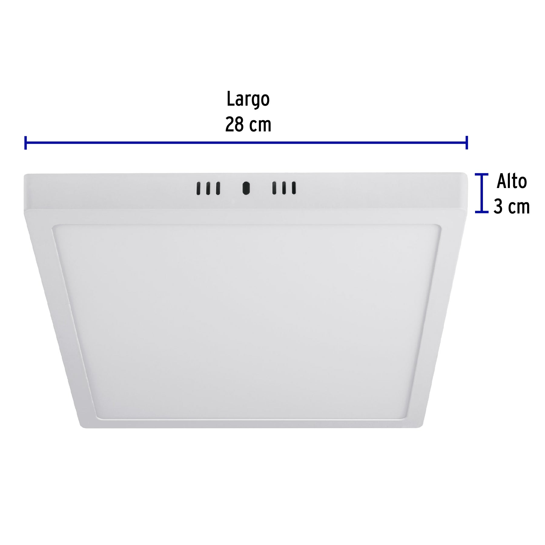Plafón cuadrado, moderno, 24 W, 6500 K, LED, blanco