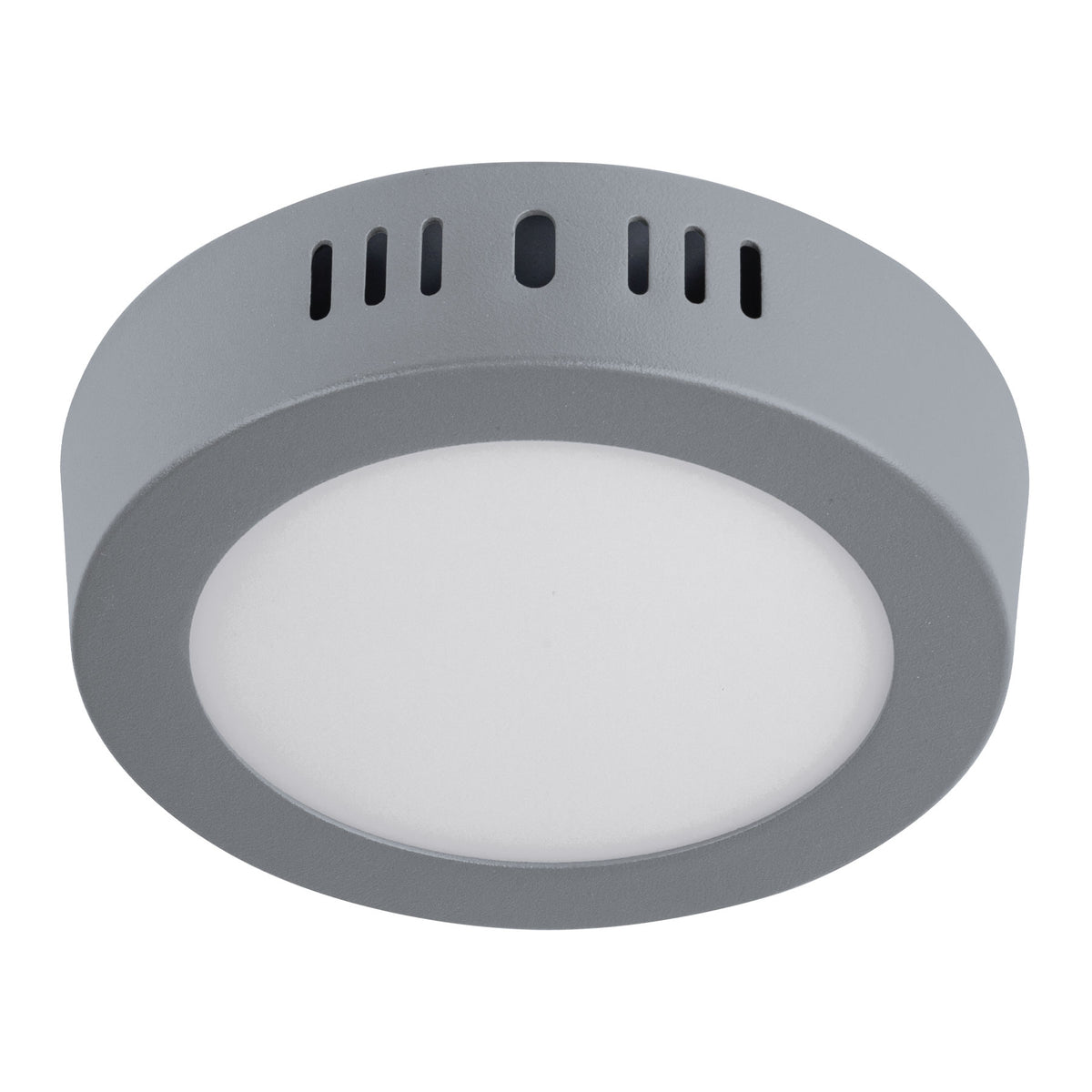 Plafón redondo, moderno, 6W, 6500K, LED, acabado gris