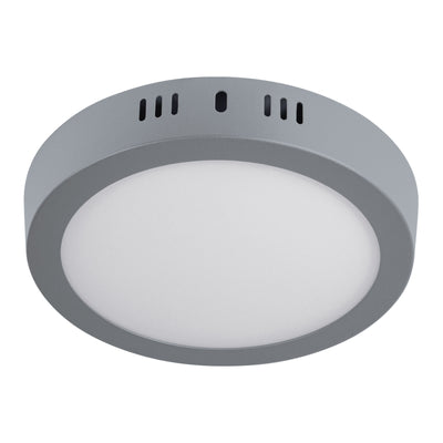 Plafón redondo, moderno, 12 W, 6500K, LED, acabado gris