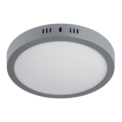 Plafón redondo, moderno, 18 W, 6500K, LED, acabado gris