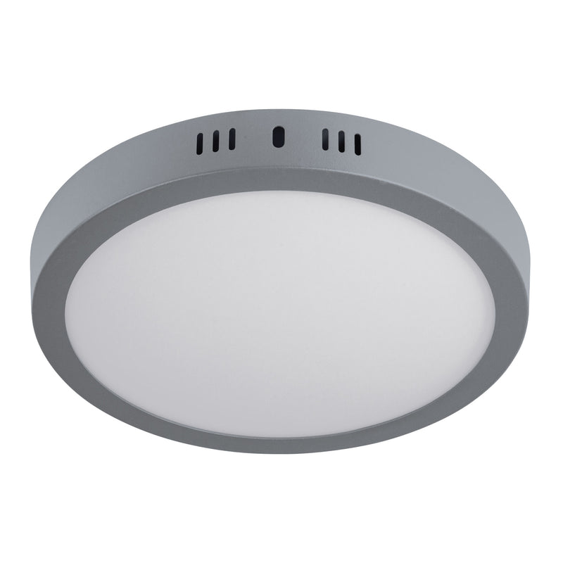 Plafón redondo, moderno, 18 W, 6500K, LED, acabado gris