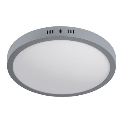 Plafón redondo, moderno, 24 W, 6500K, LED, acabado gris