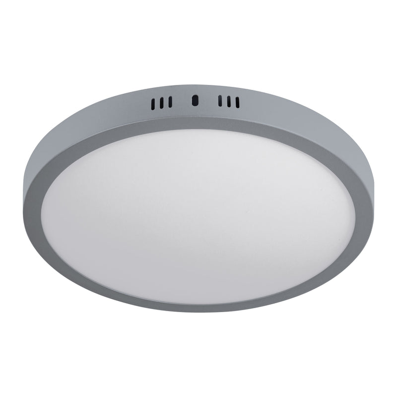 Plafón redondo, moderno, 24 W, 6500K, LED, acabado gris