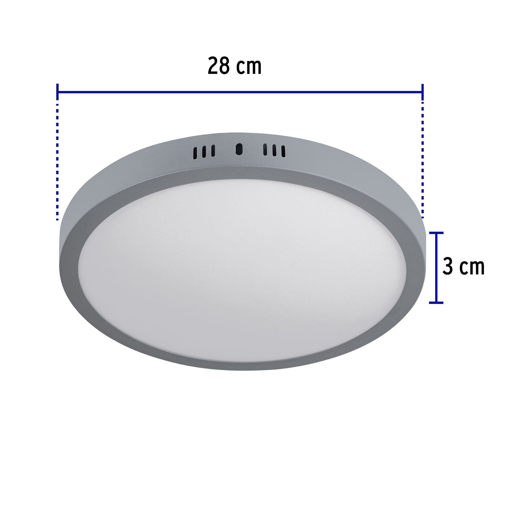 Plafón redondo, moderno, 24 W, 6500K, LED, acabado gris