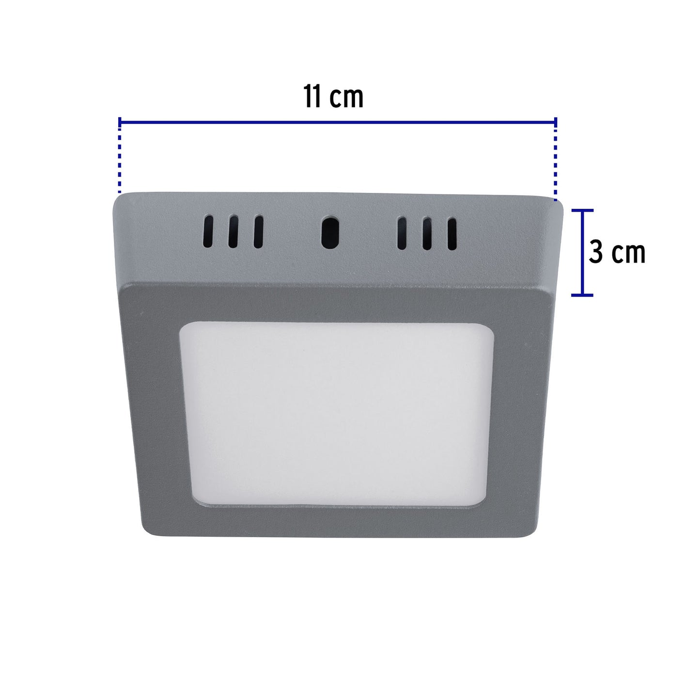 Plafón cuadrado, moderno, 6 W, 6500 K, LED, gris