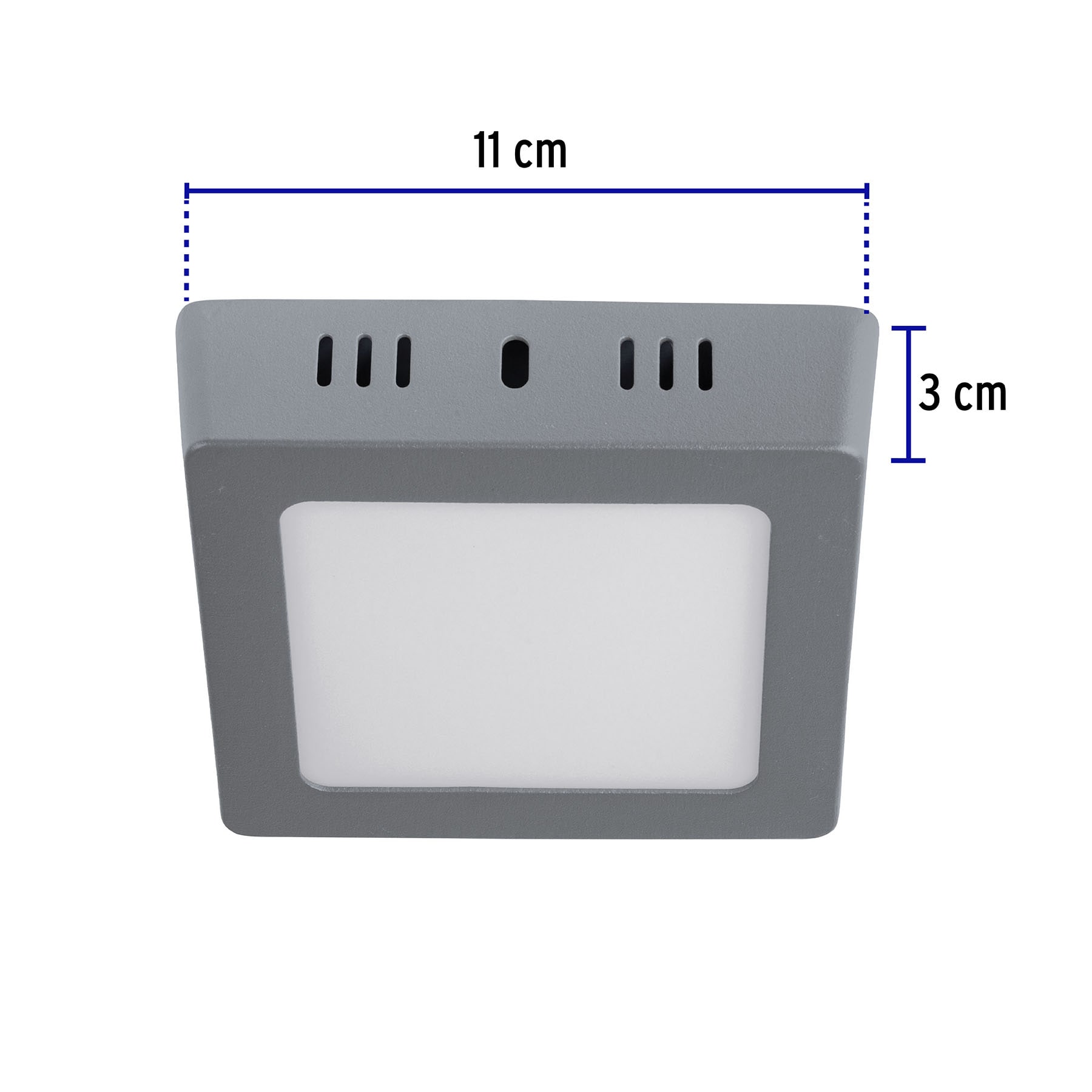 Plafón cuadrado, moderno, 6 W, 6500 K, LED, gris