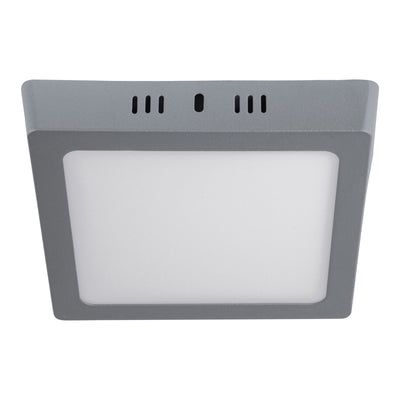 Plafón cuadrado, moderno, 12 W, 6500 K, LED, gris