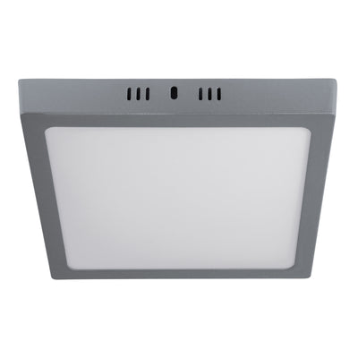 Plafón cuadrado, moderno, 18 W, 6500 K, LED, gris