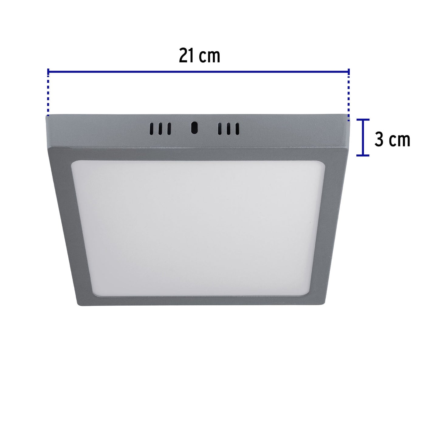Plafón cuadrado, moderno, 18 W, 6500 K, LED, gris