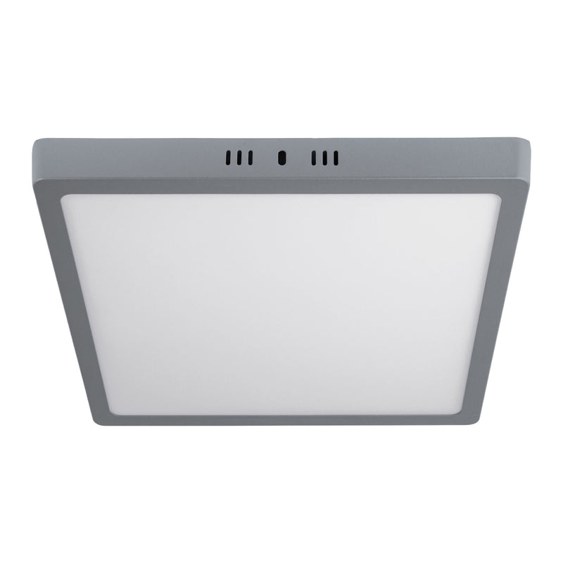 Plafón cuadrado, moderno, 24 W, 6500 K, LED, gris
