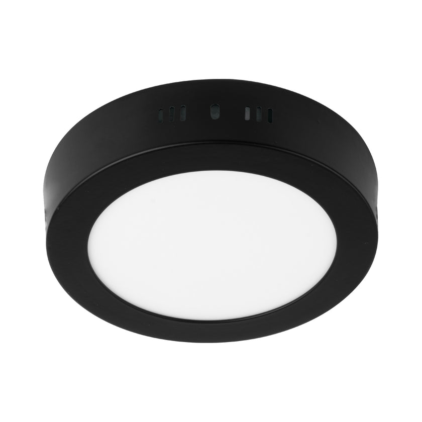 Luminario de LED 6 W redondo tipo plafón luz de día, negro