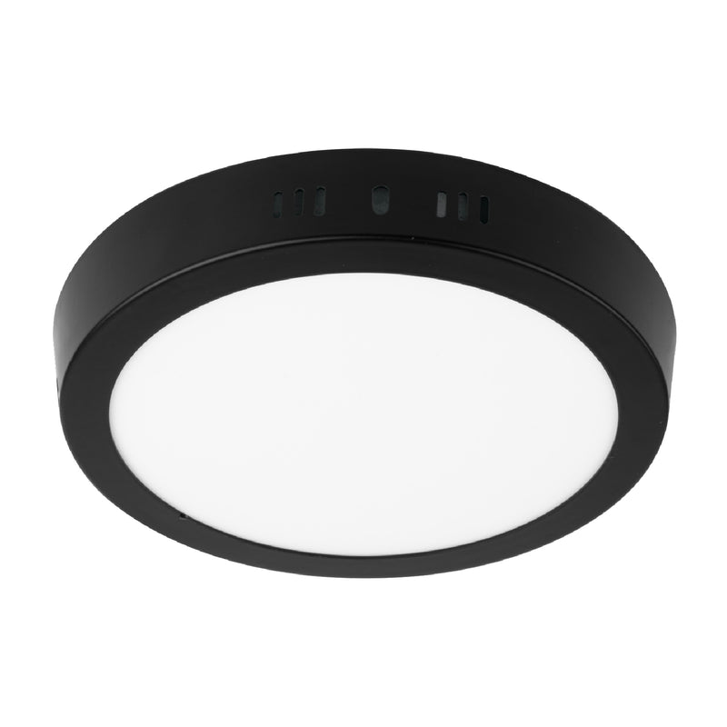 Luminario de LED 12 W redondo tipo plafón luz de día, negro