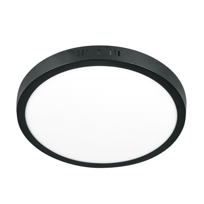 Luminario de LED 24 W redondo tipo plafón luz de día, negro