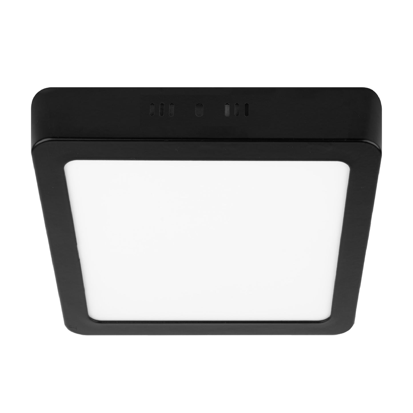 Luminario de LED 12 W cuadrado tipo plafón luz de día, negro