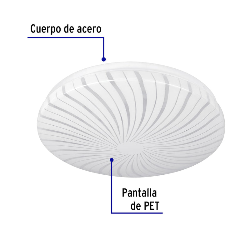 Plafón redondo, decorativo, 8W, 6500K, LED