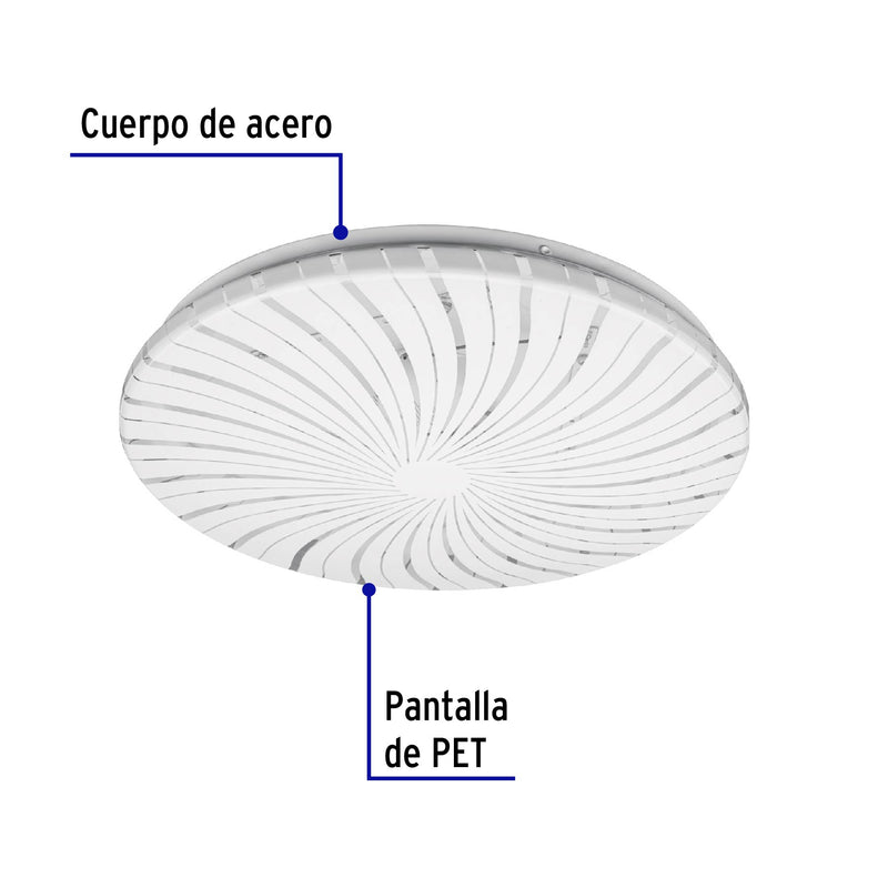 Plafón redondo, decorativo, 18W, 6500K, LED