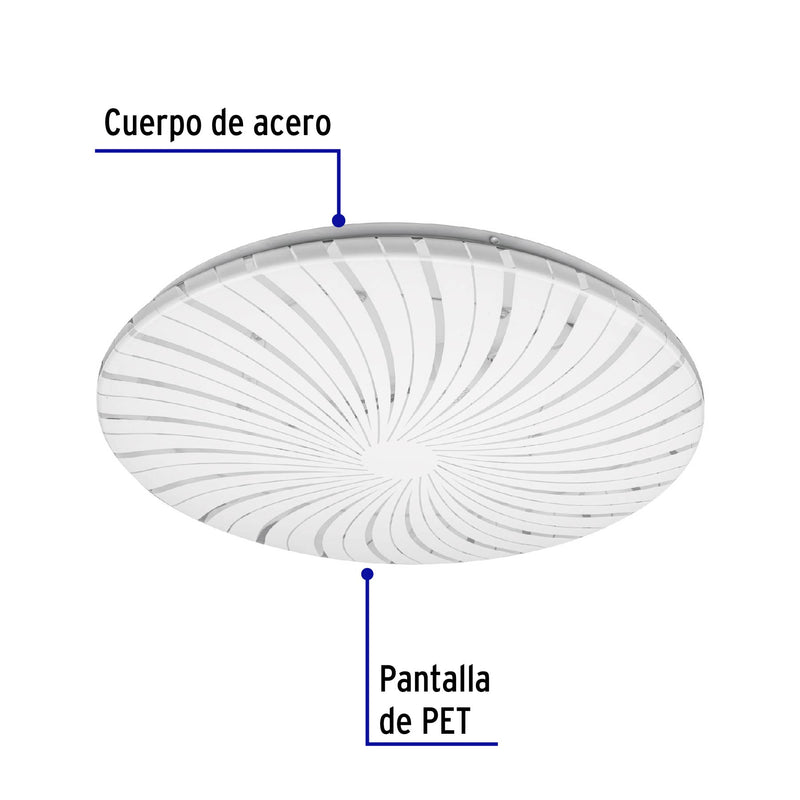 Plafón redondo, decorativo, 22W, 6500K, LED