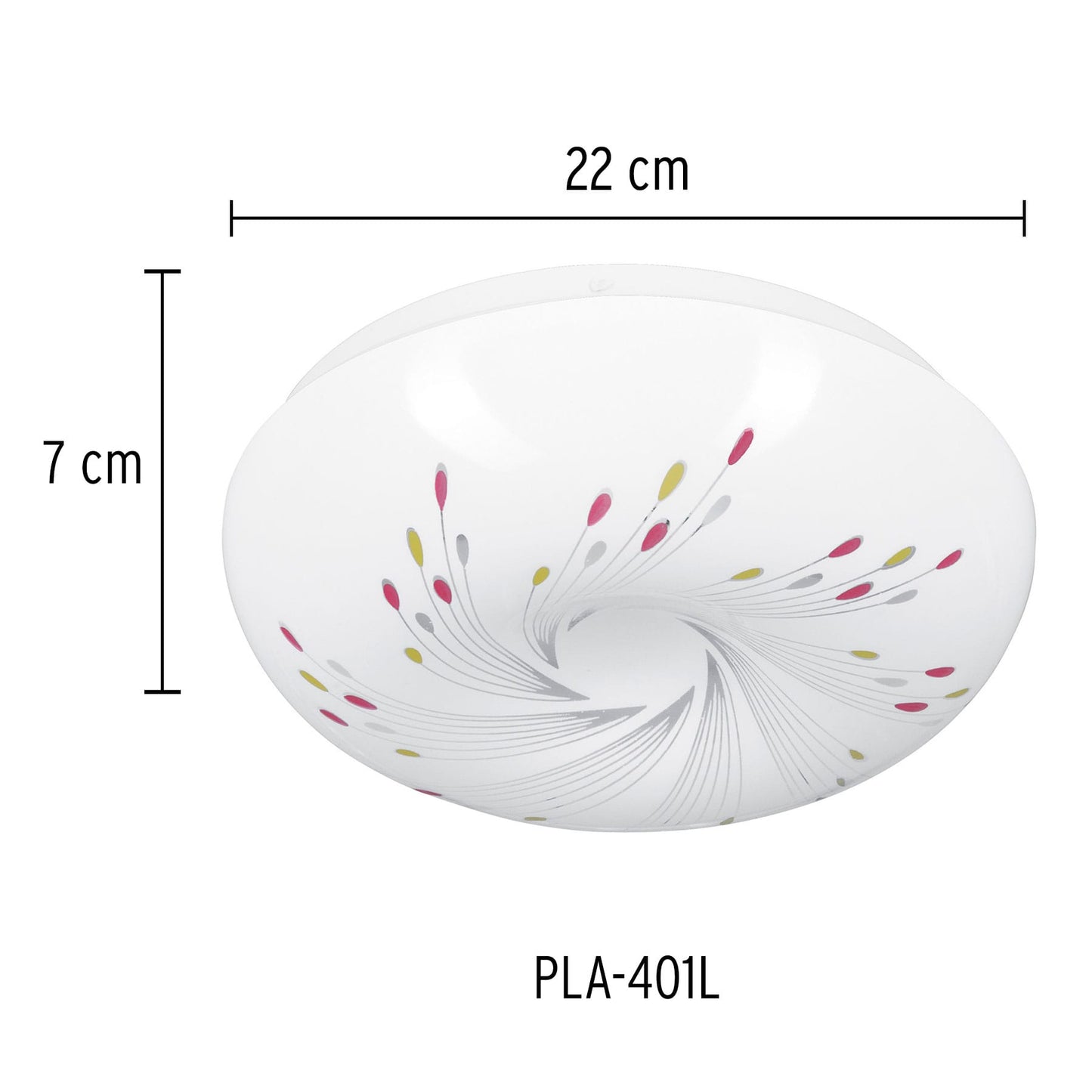 Plafón redondo, decorativo, diseño de espirales, 8 W, LED SUSTITUYE 46015