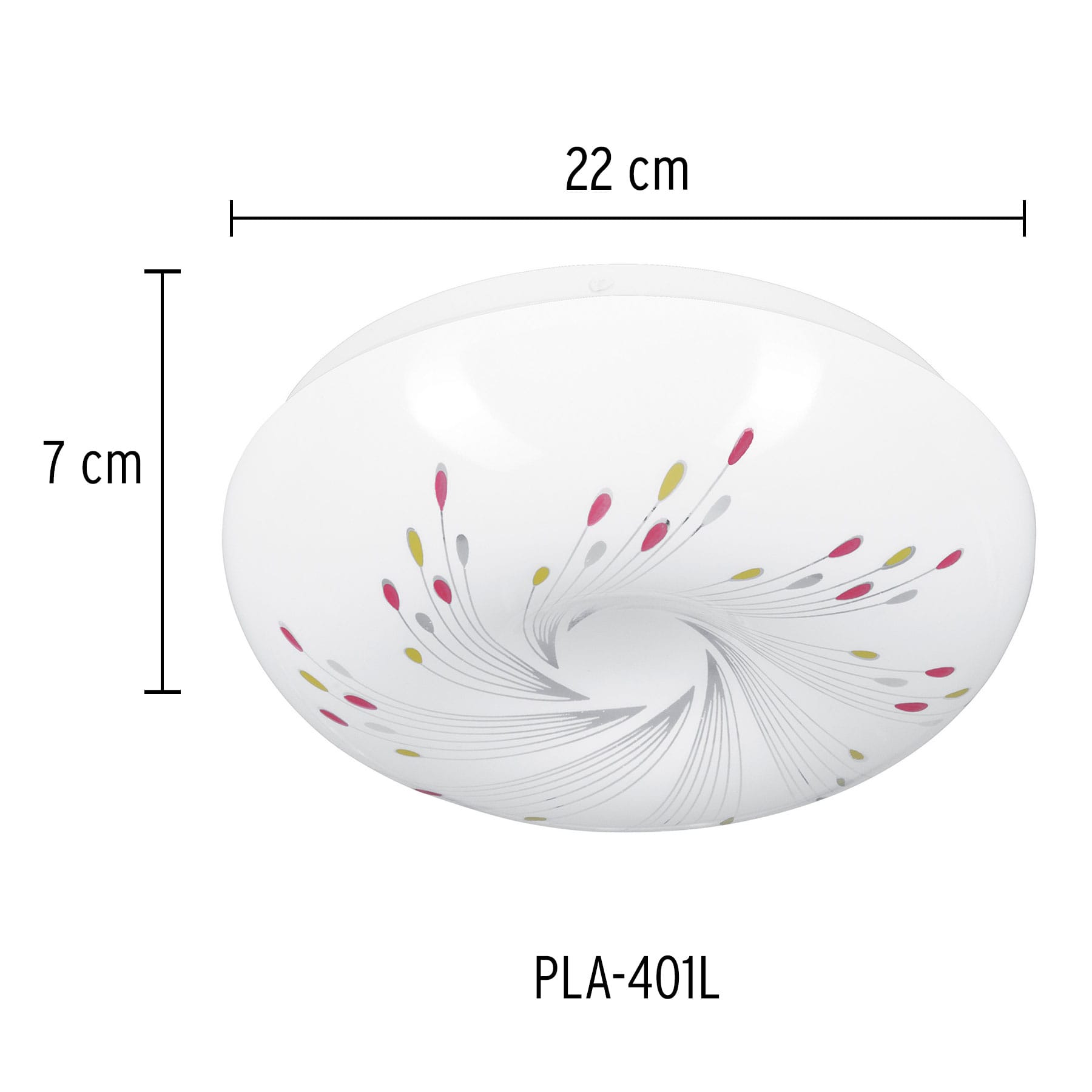 Plafón redondo, decorativo, diseño de espirales, 8 W, LED SUSTITUYE 46015
